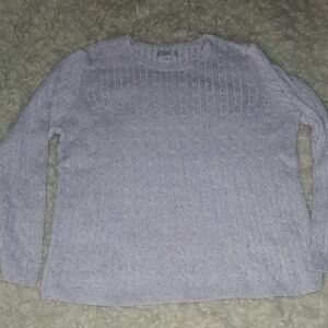 Croft & Barrow Women's Light Purple Cable Knit Sweater